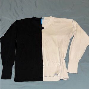 Black and White Split Sweater
